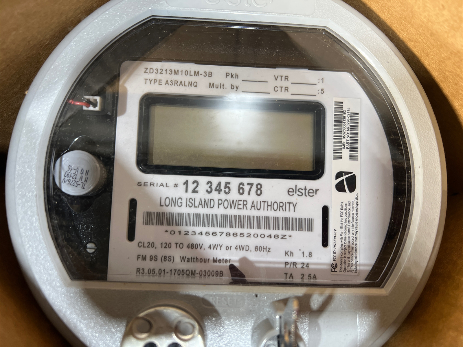 Nos Surplus Elster Electricity Watthour Meter Type A3RALNQ Class CL20