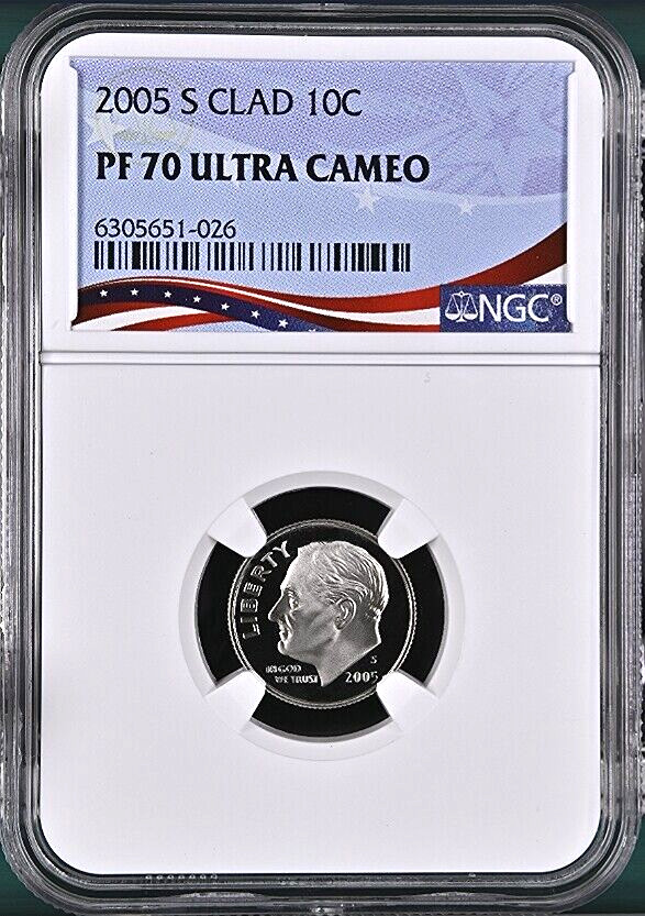 2005-S Proof Roosevelt Dime, Graded PF70UC NGC * OSR Patriotic Exclusive Label