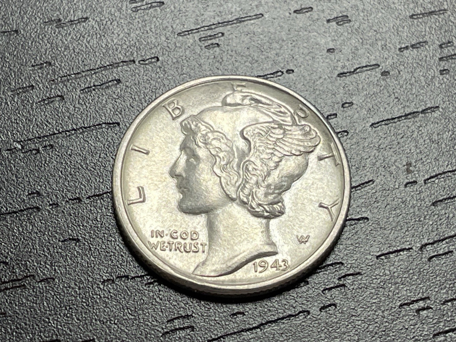 1943 Mercury Silver Dime Uncirculated BU FB Full Bands 90% Silver Coin