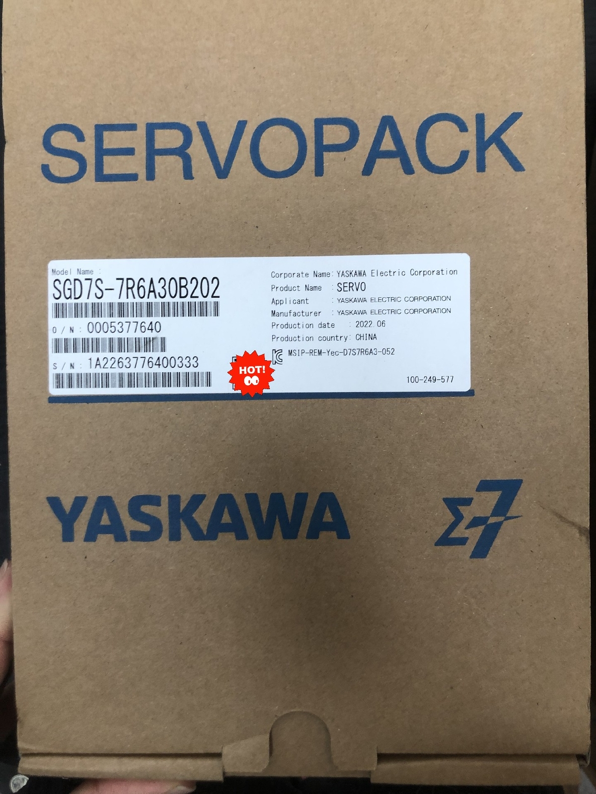 Yaskawa SGD7S-7R6A30B202 Servo Driver 1PC New SGD7S7R6A30B202
