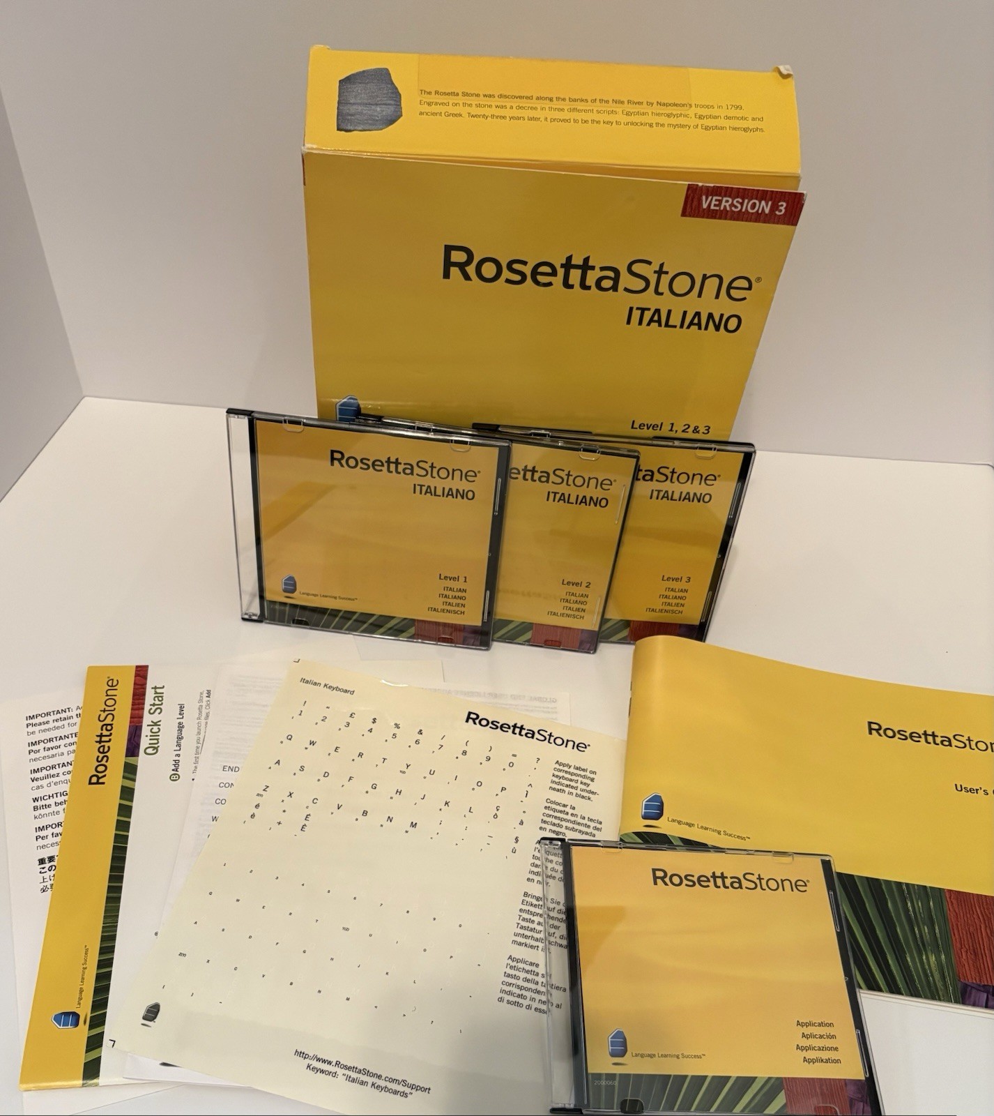 Rosetta Stone, Italian, Level 1-3, Version 3, WIN/MAC CD-ROM, Personal Edition