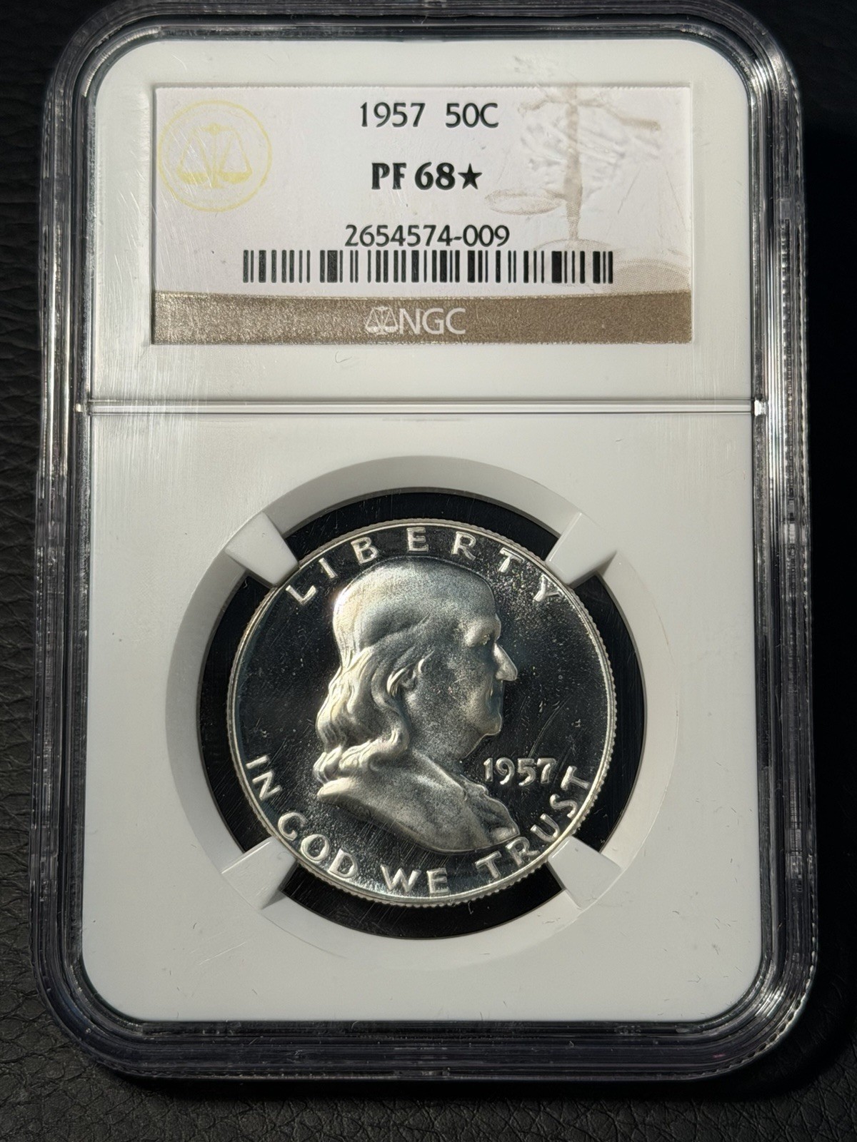 1957 Proof Franklin Silver Half Dollar NGC PR68 Star