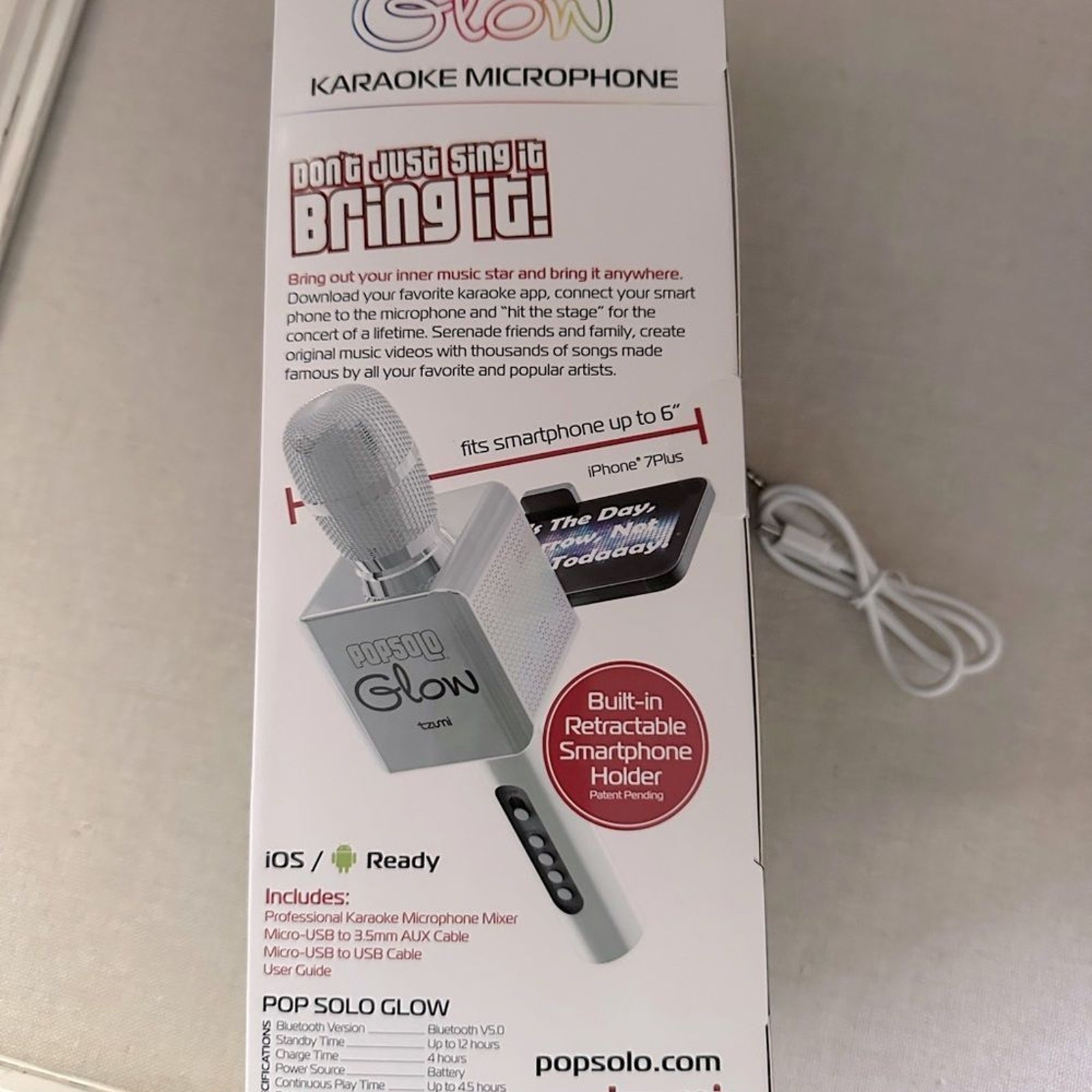 Popsolo Glow LED Karaoke Microphone and speaker NIB