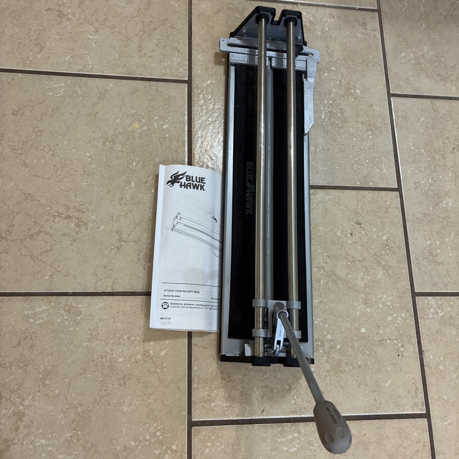 20” Tile Cutter Blue Hawk Score And Snap Manual Used Only 1 Afternoon With Book