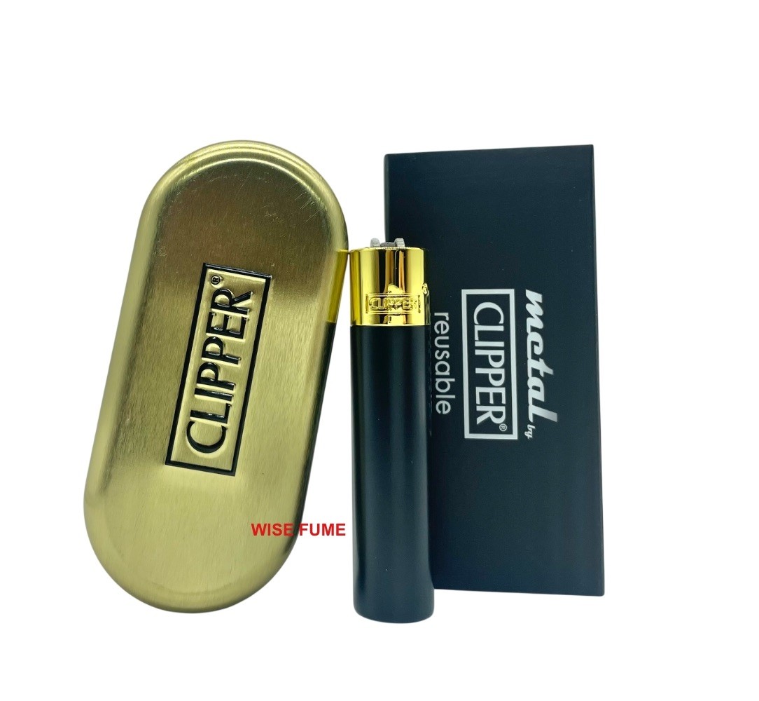 Clipper Full Metal Lighter Silver Black Gold Refillable