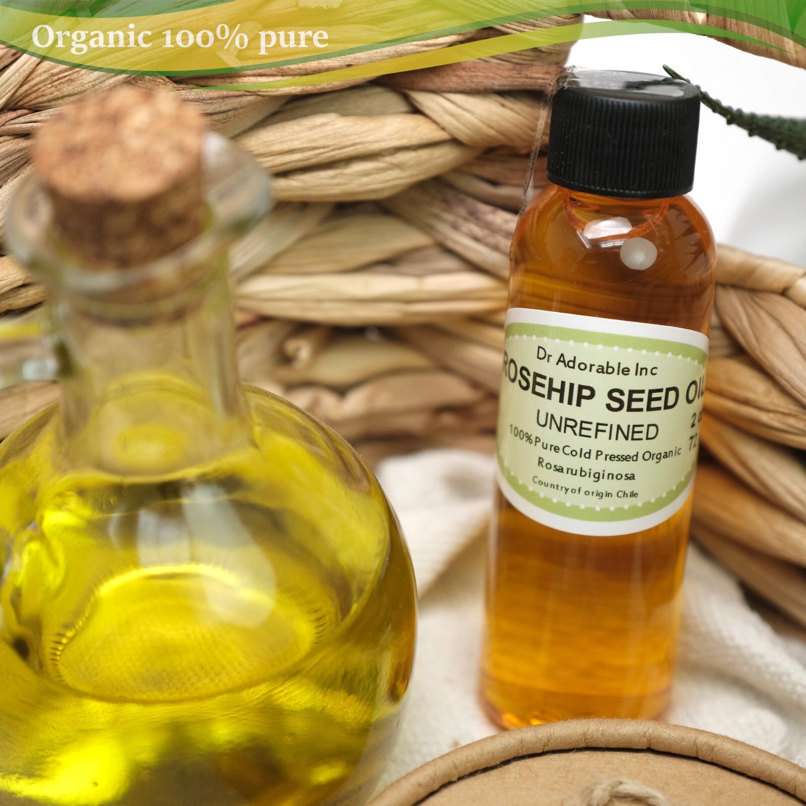 2 OZ UNREFINED ROSEHIP ORGANIC CARRIER OIL COLD PRESSED
