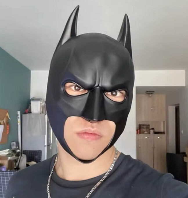 Superhero Bruce Wayne Masks Latex Full Head Batman Mask Props Funny Cosplay Mask