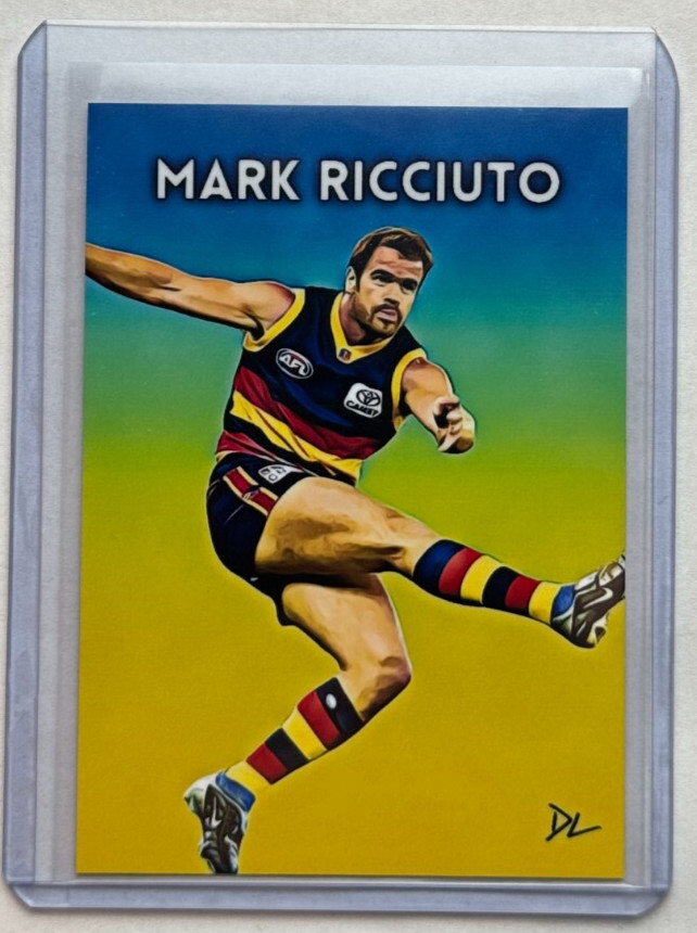 Mark Ricciuto Limited Edition Artist Signed "Adelaide Crows" Trading Card 1/10