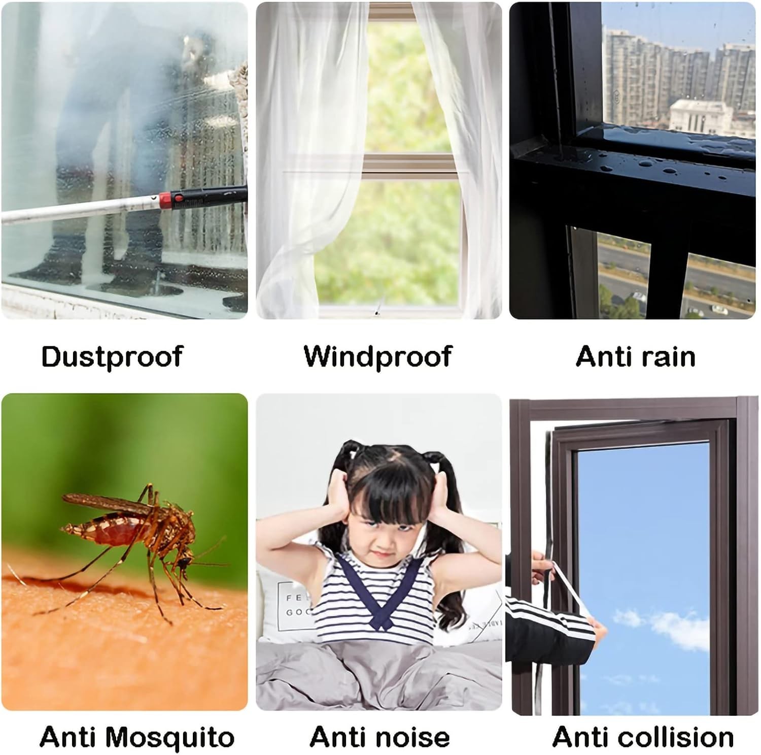 33 Ft Gray Self-Adhesive Soundproofing Weather Stripping for Doors and Window...