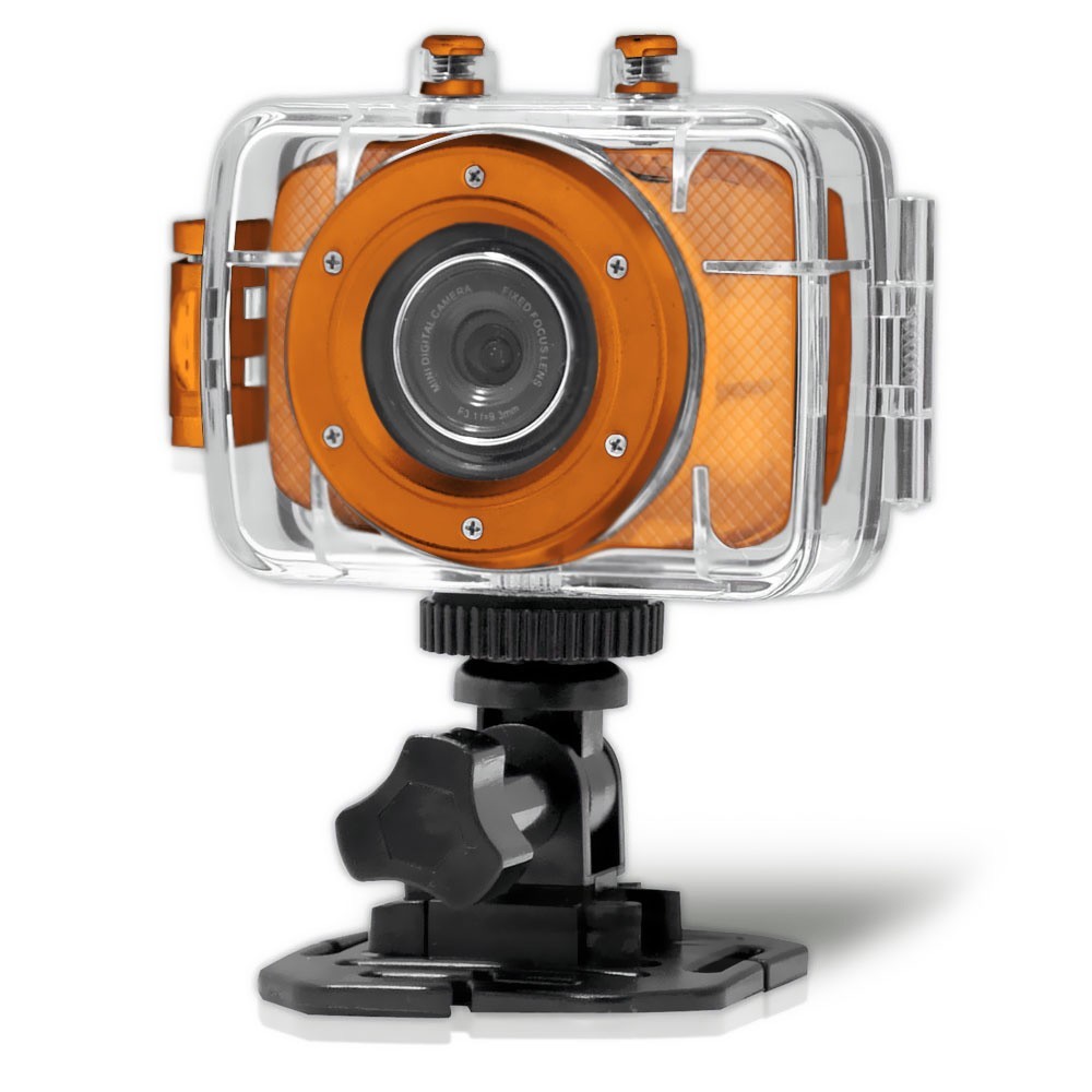 Pyle High-Definition Sport Action Camera with 720p Wide-Angle Camcorder- Orange