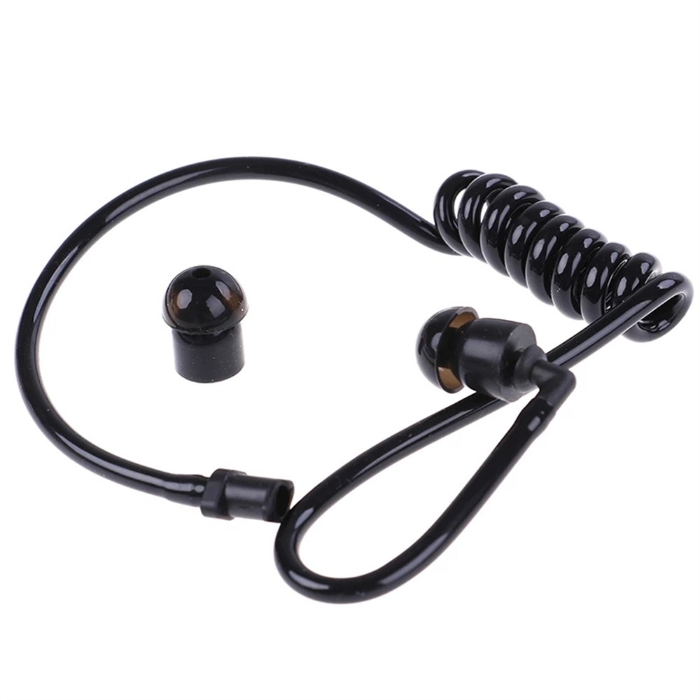 1/5PCS Twist On Replacement Black Coiled Acoustic Tube for Two-Way Radio