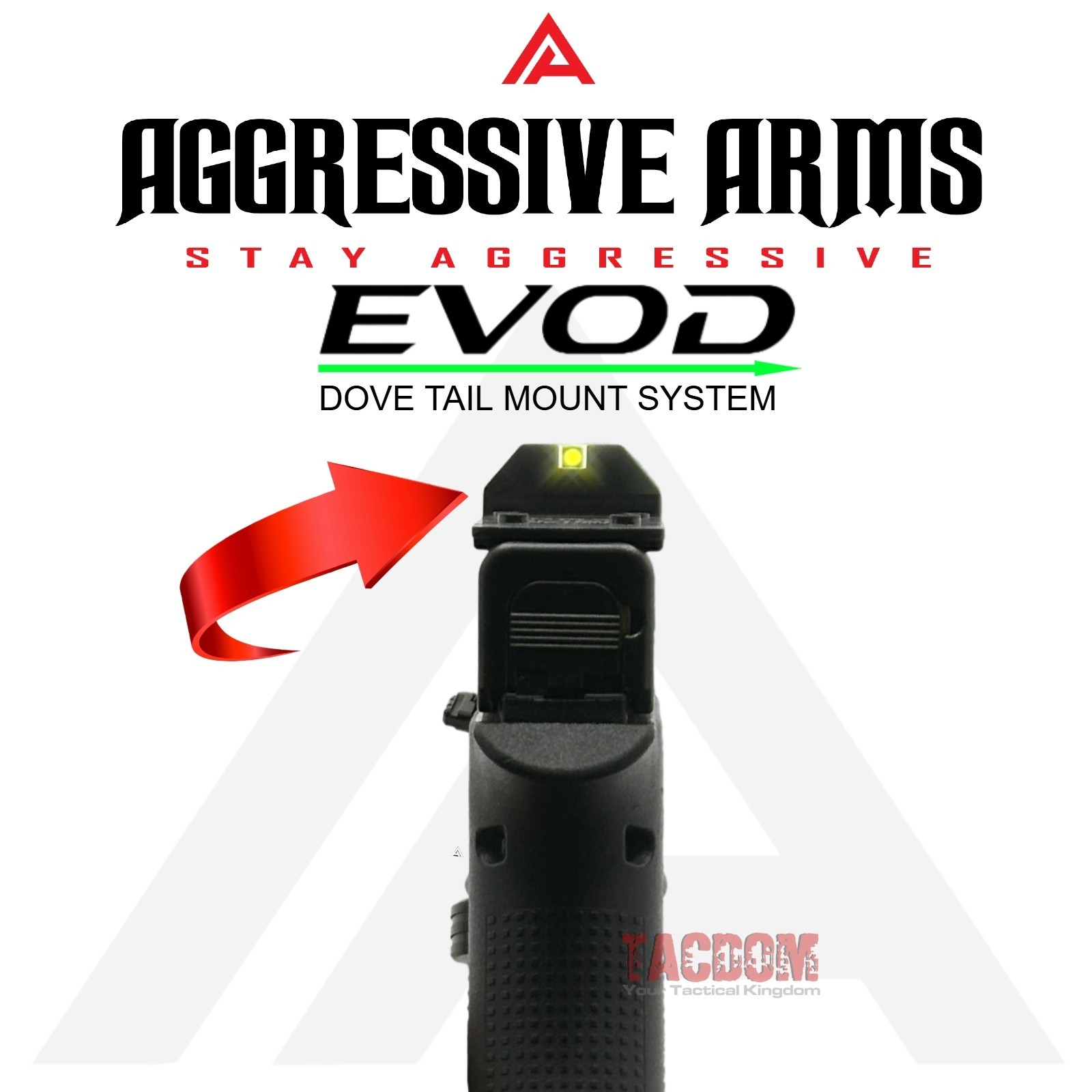 AGGRESSIVE ARMS EVOD DOVE MOUNT SYSTEM for GLOCK RMSc Slide Sight OPTICS Adapter