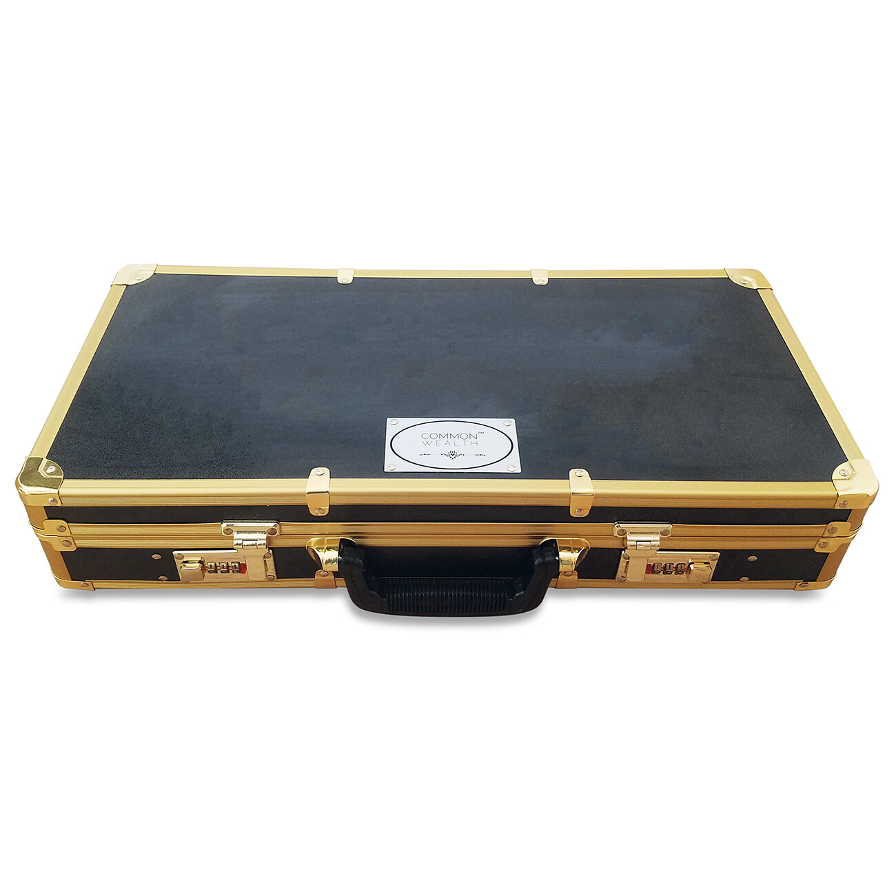 Common Wealth Gold Barber Lock Case Organizer Clippers Trimmers Tools Holder
