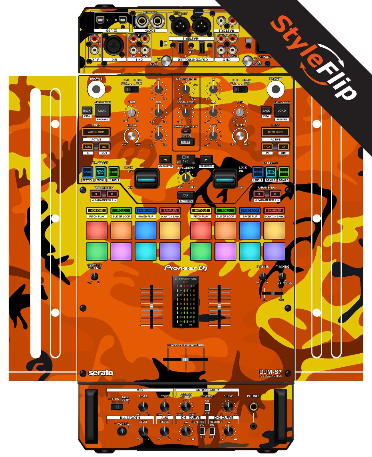 Pioneer DJM-S7 Skin | Camo Orange | Protective Decal | StyleFlip Skins