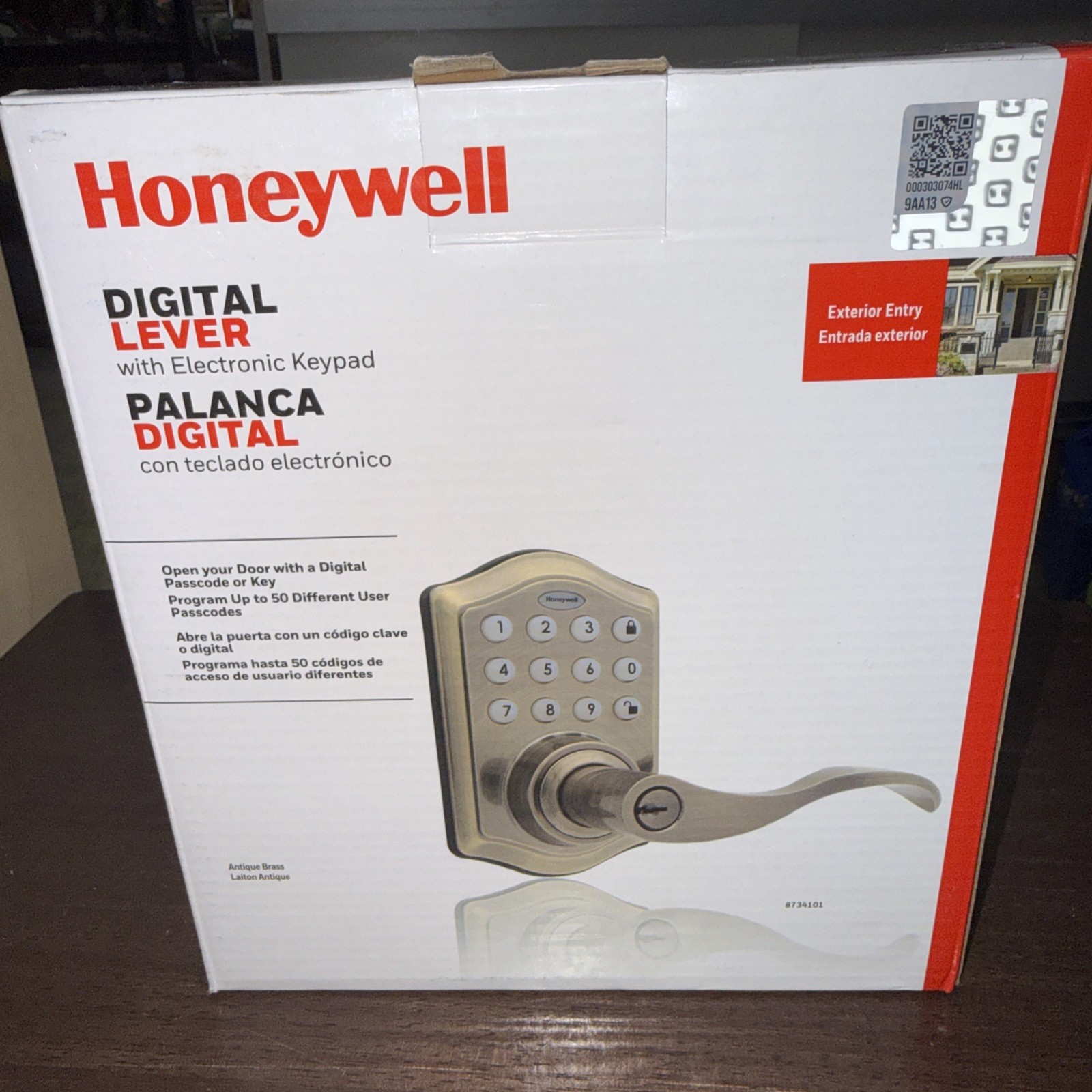 Honeywell Electronic Exterior Entry Lever Door Lock