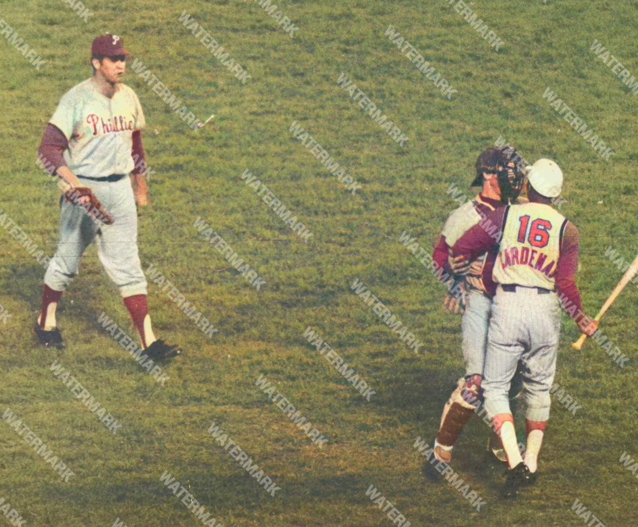 GV928 Chris Short Phillies-Leo Cardenas Cincinna8x10 11x14 16x20 Colorized Photo