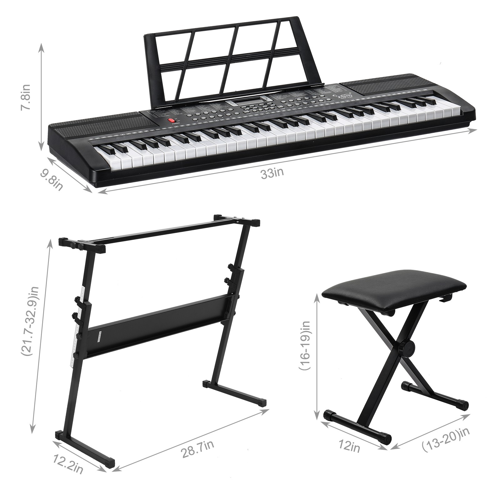 Ktaxon 61 Key Keyboard Piano Organs for Beginners With Keyboard Stand