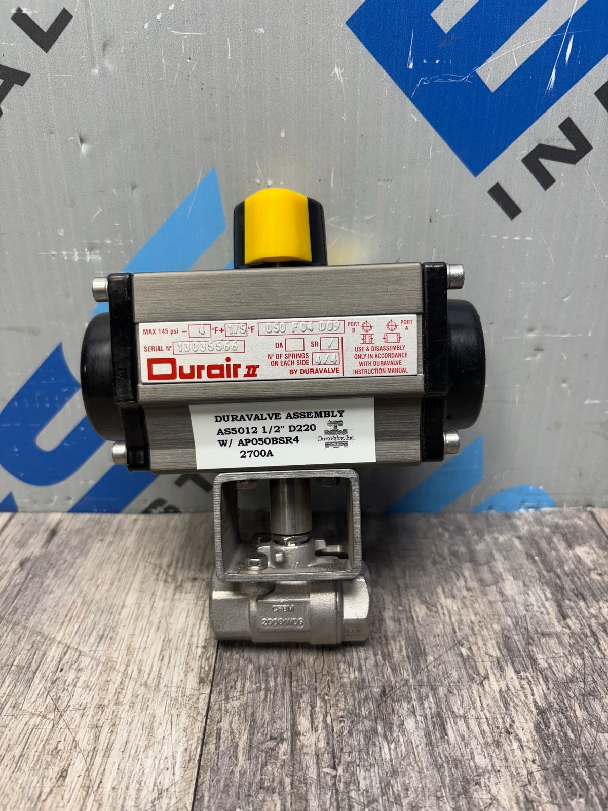 DURAVALVE DURAIR II 050 F04 D09 PNEUMATIC ACTUATOR
