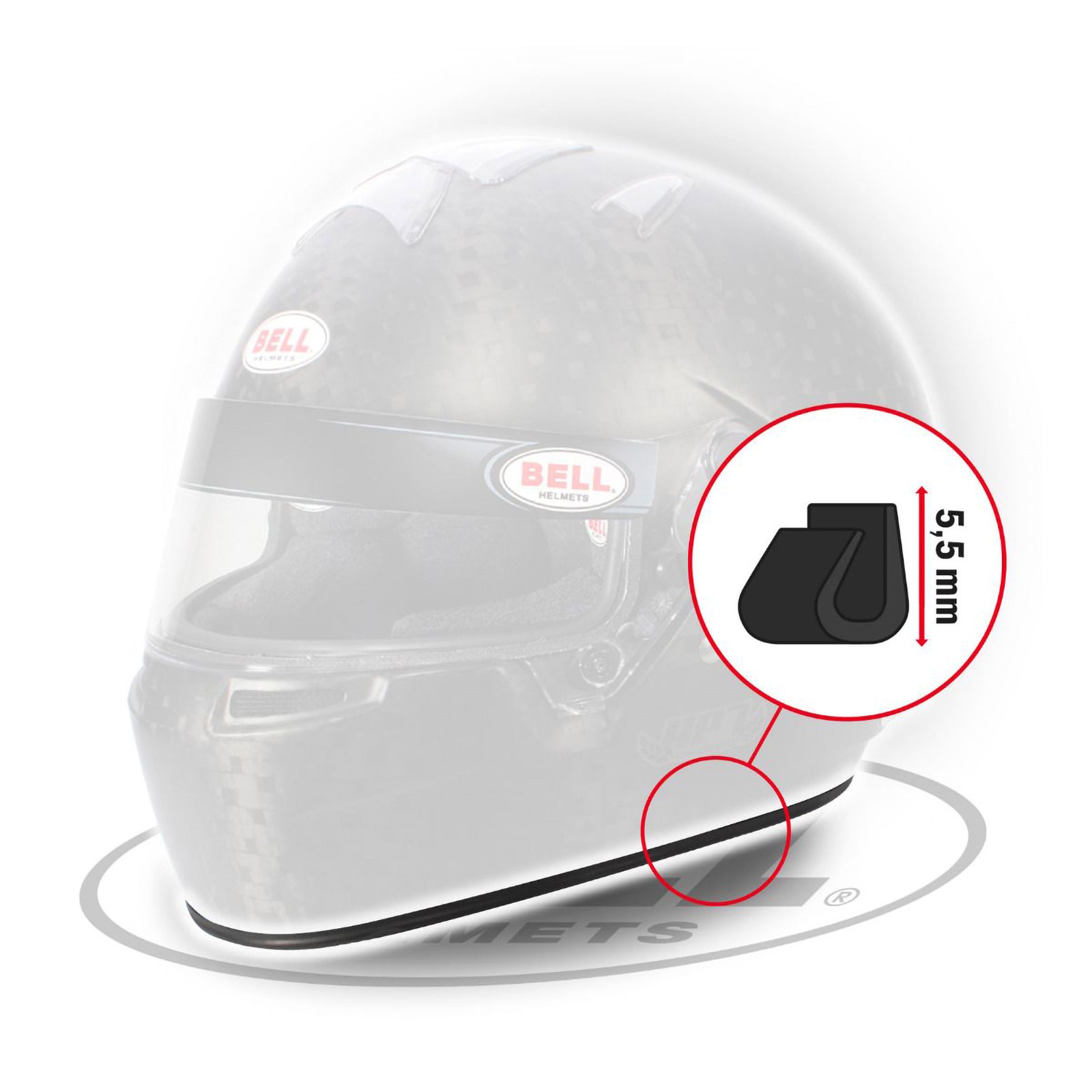 Bell Helmet Bottom Edge Trim Profile - Compliant With FIA / Snell Regs
