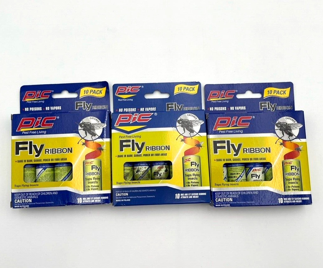 Lot of 3 Pic Pest Free Living Sticky Bug And Fly Catching Ribbon Pack of 10