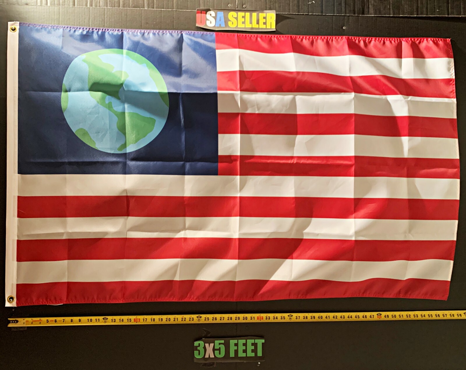Save Earth Flag FREE USA SHIP Earth USA Flag Save The Planet Green USA Sign 3x5'