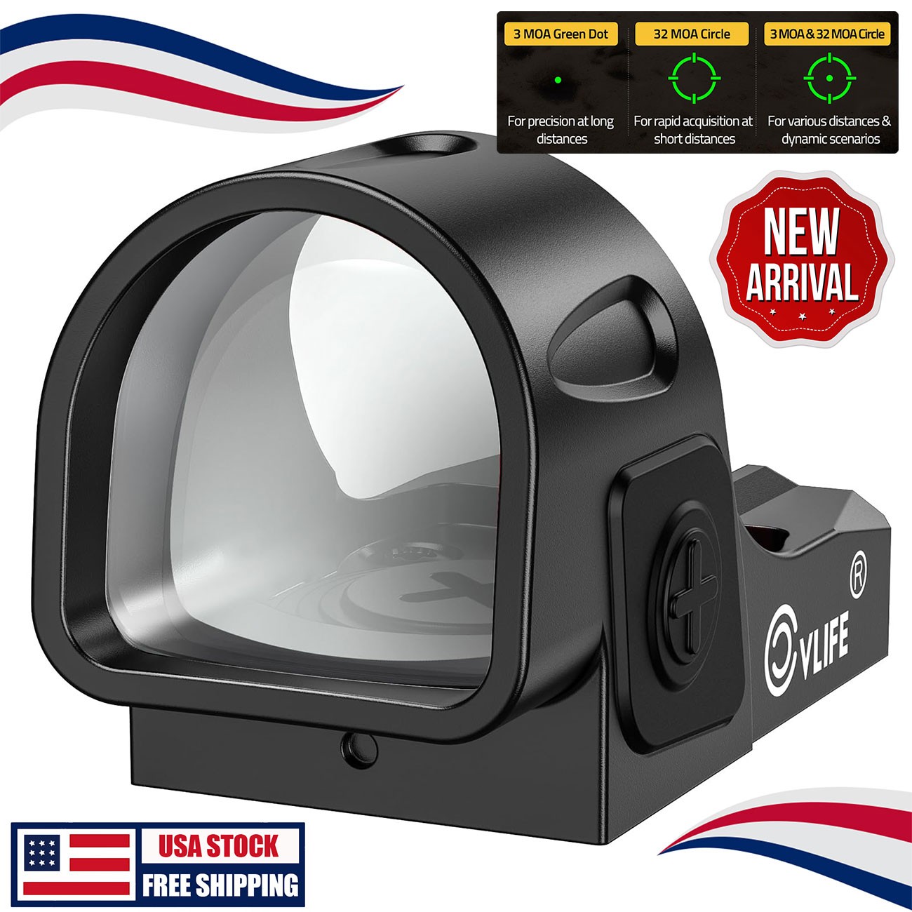 Motion Awake Green Dot Sight Full-Size Pistols Optic Sight For RMR MOS Picatinny