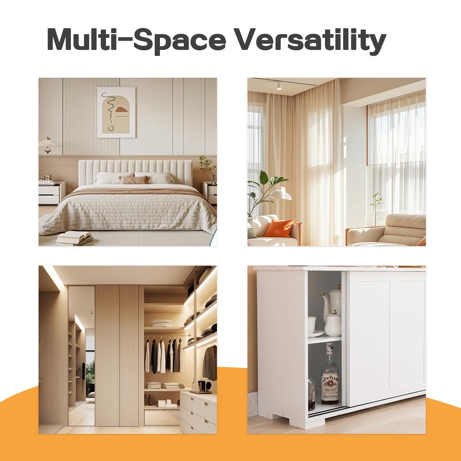 Sissatthai 4Pcs Sliding Closet Door Hardware Rollers, Silver