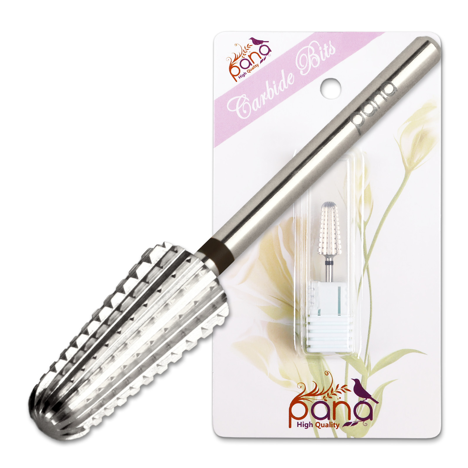 USA #1 PANA 2-Way Volcano Shaped Nail Carbide Bit-SILVER-Extra Coarse Grit 3/32"