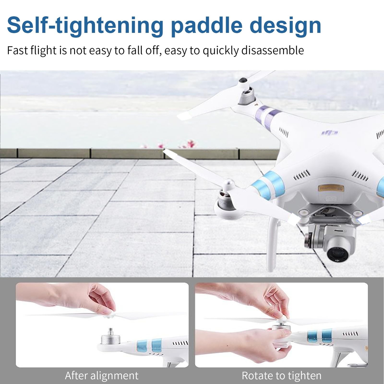 4 Pairs 9450 Self Tightening Drone Propellers Compatible DJI Phantom