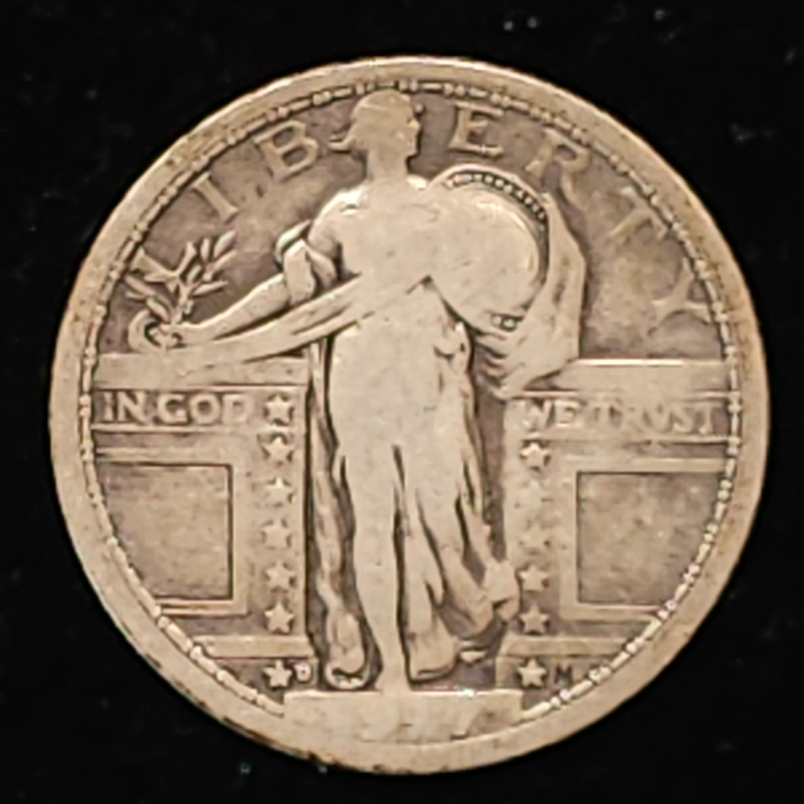 1917-D 25C, Type 1, Standing Liberty Quarter - VG