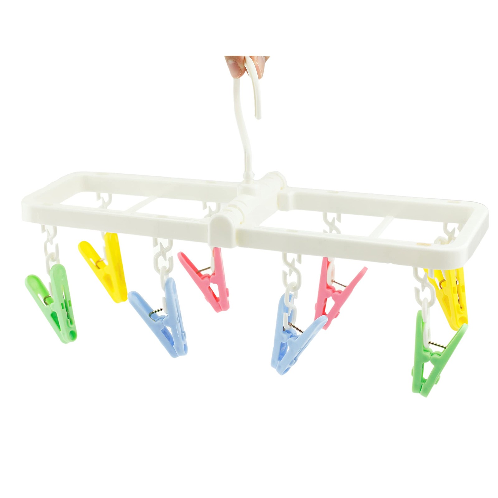 Laundry Hanger Drying Rack with 8 Clips for Towels, Bras, Baby Clothes, Glove...