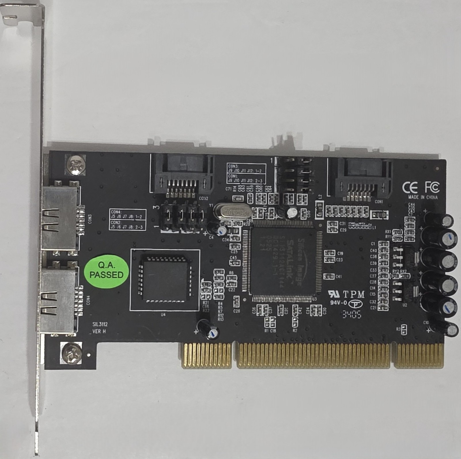 Bundle: Silicon Image SATALink S-ATA Controller (Sil3112ACT144) / 2 SATA Cables