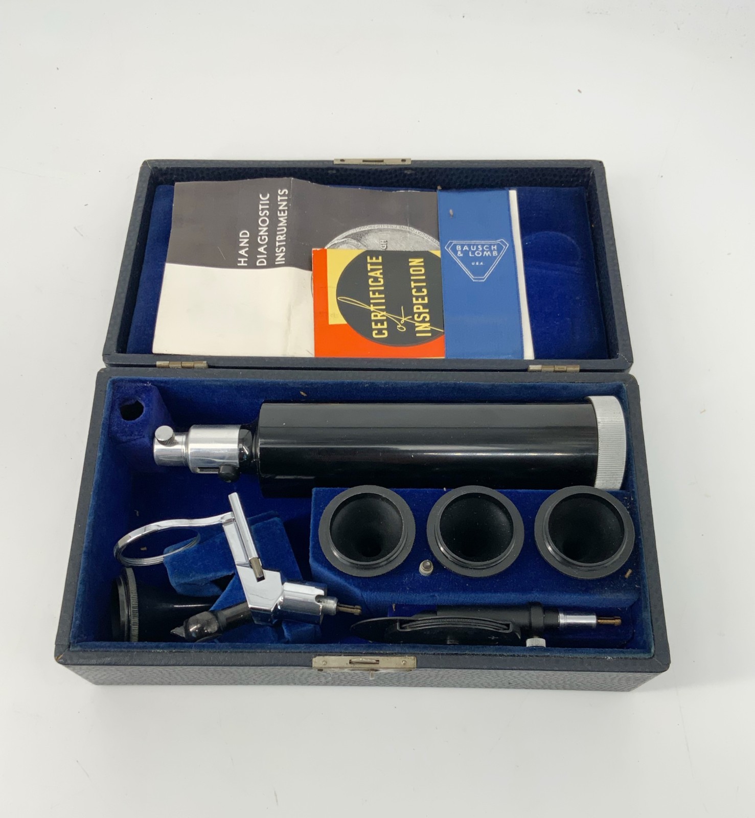 Antique Bausch & Lomb Ophthalmoscope portable field eye examination device B&L