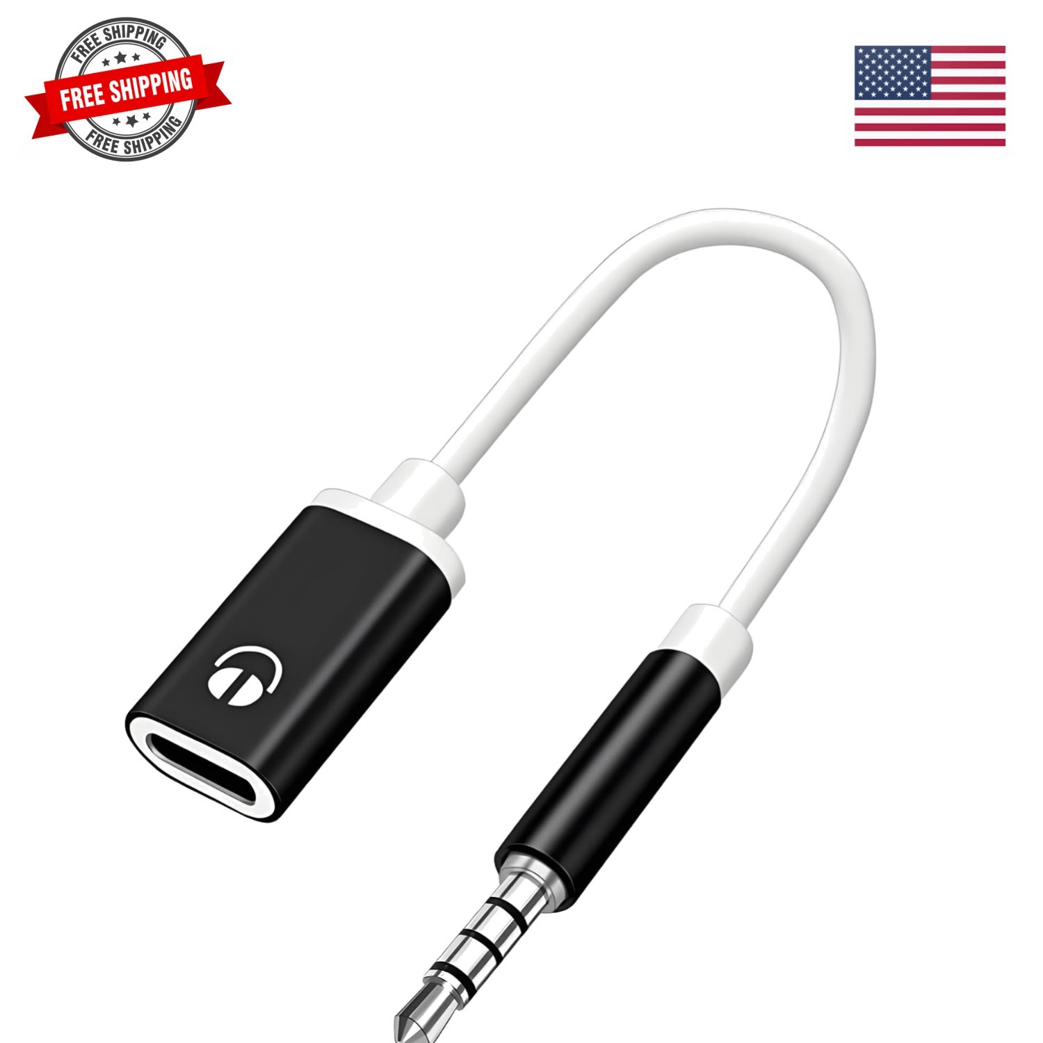 3.5mm Male to USB C Female Audio Adapter, Only Analog Audio Aux Jack Cable fo...