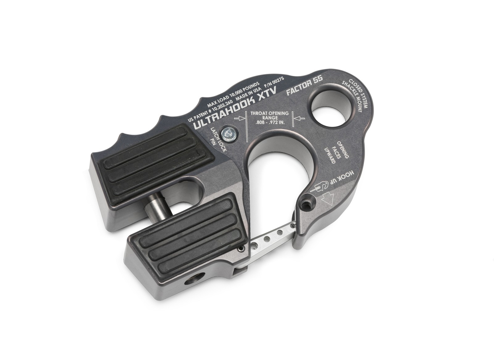 Factor-55 00275-06 ULTRAHOOK XTV Winch HOOK w/SHACKLE Mount GRAY