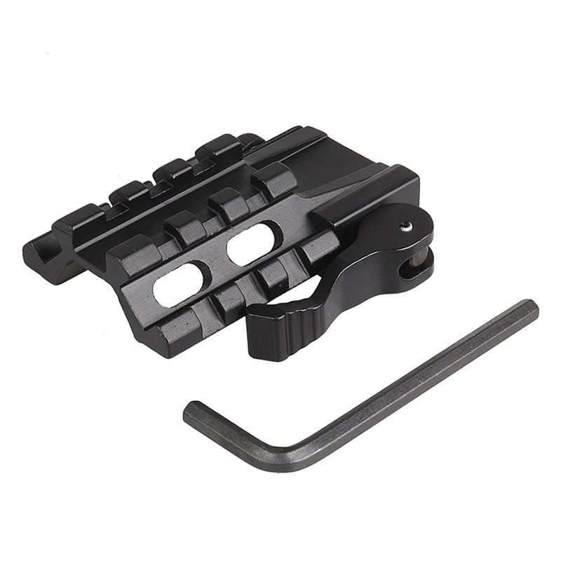 Tactical 45 Degree Angle Scope Mount Offset 4 Slot Side Rail 20MM For Picatinny