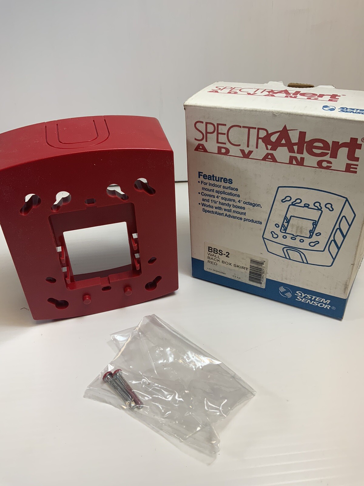 (2) System Sensor BBS-2 SpectraAlert Surface Mount Red Fire Alarm Box Skirt