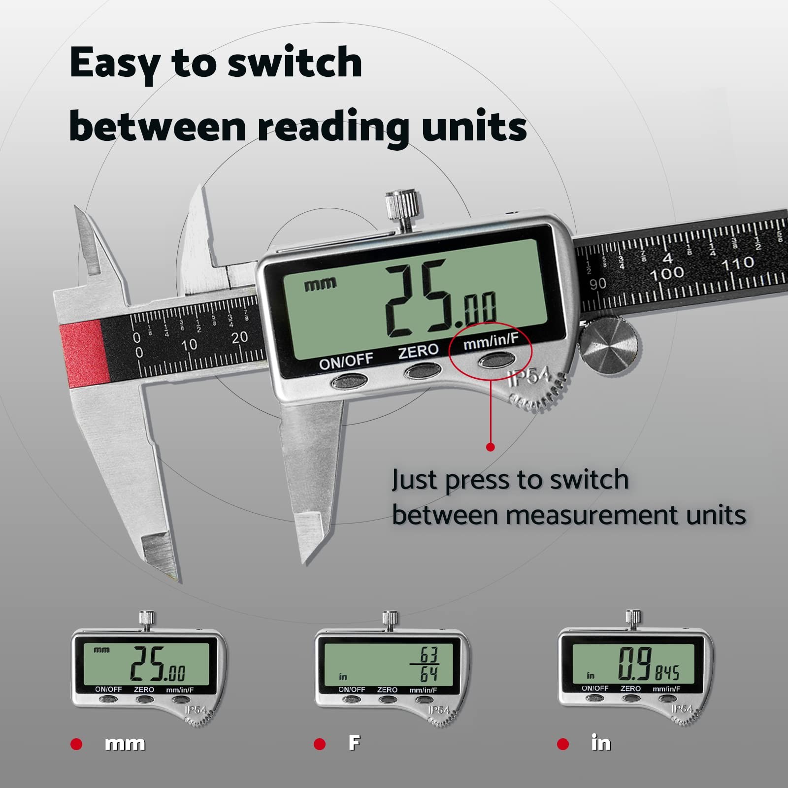 Digital Caliper Measuring Tool 6 inch with Extra Large LCD Screen...