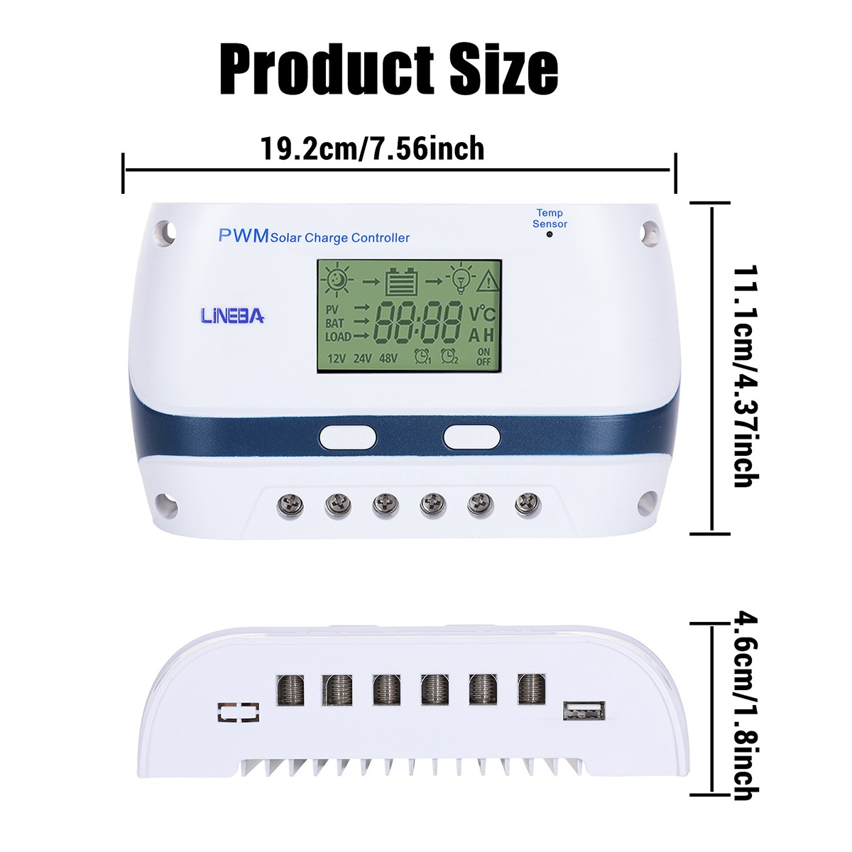 100A MPPT Solar Panel Regulator Charge Controller 12-48V Auto Focus Tracking LCD