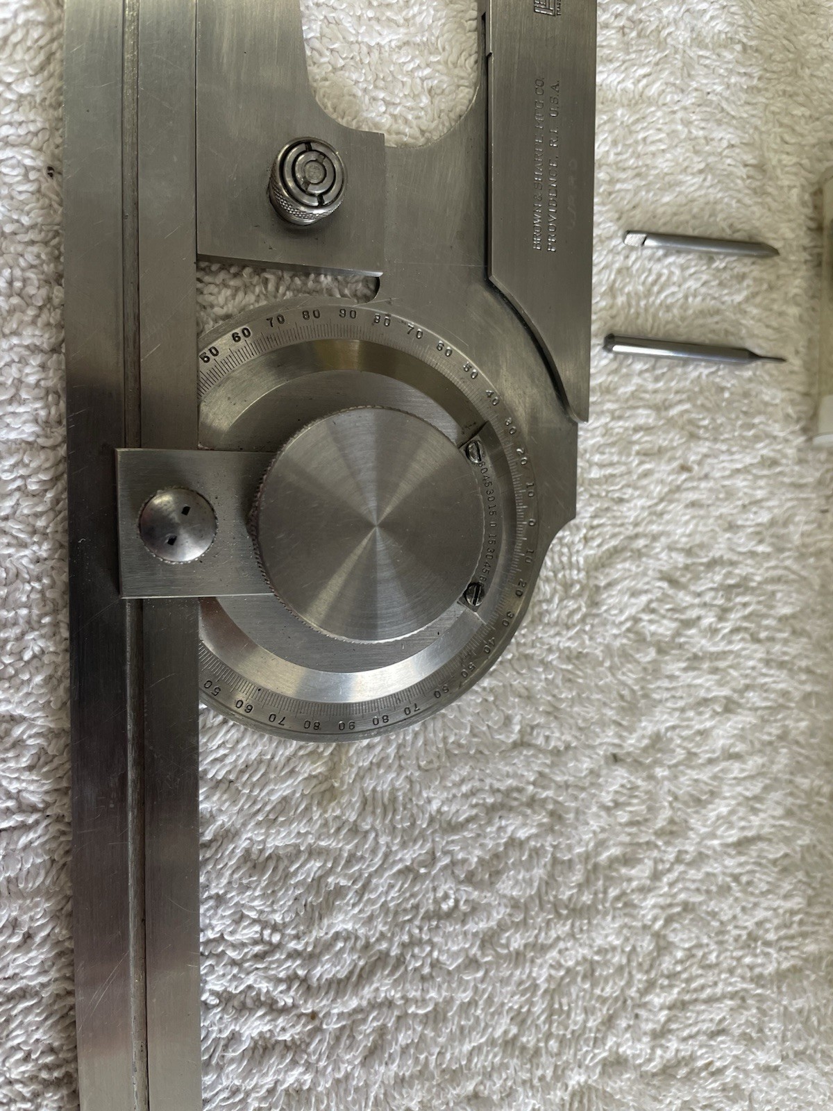 Brown & Sharpe 496 Bevel Protractor 12" Blade Round Head 0-360° Range