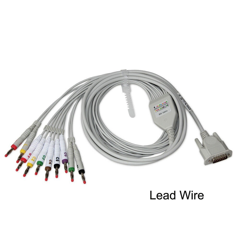 12-Lead ECG Cable EKG Leadwire for ECG Machine Electrocardiograph,Banana Plug