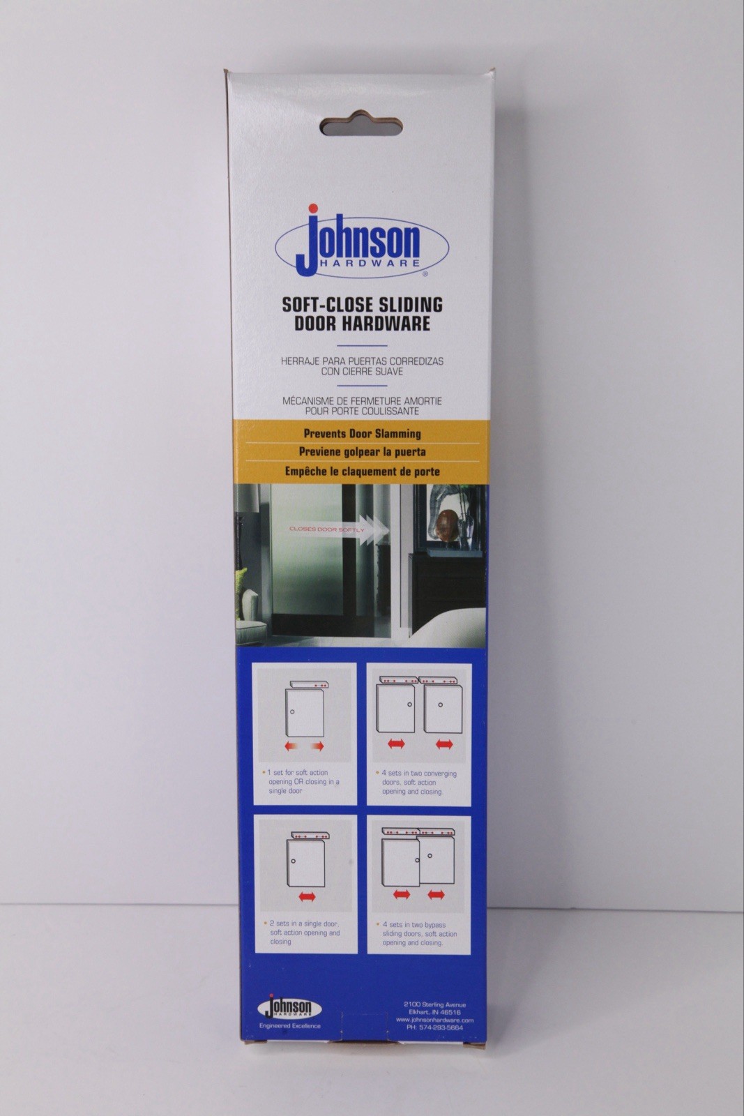 JOHNSON HARDWARE 1060 SOFT - CLOSE SLIDING DOOR HARDWARE HANGER