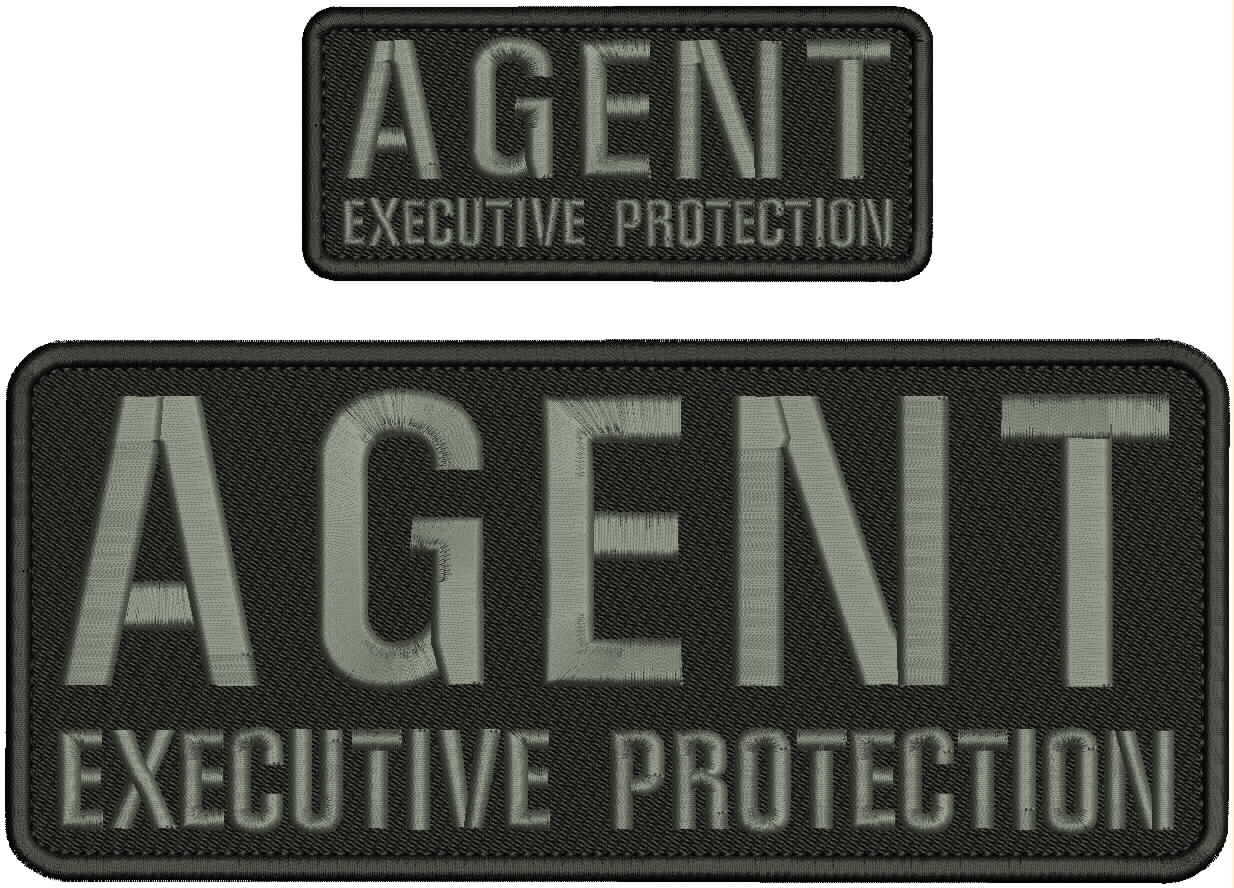AGENT EXECUTIVE PROTECTION EMB PATCHE 4X10 AND 2X5 HOOK ON BACK BLACK/GRAY