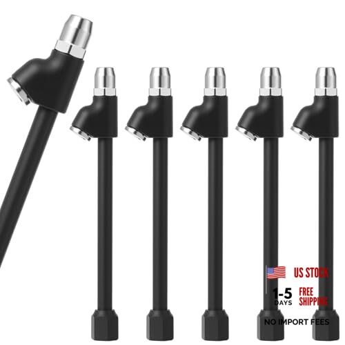 6 Pcs Black Dual Head Tire Air Chucks, Heavy Duty Air Pressure Tire Gauge,