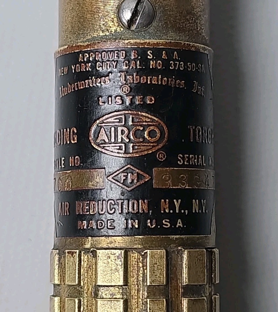 Airco Oxy-Acetylene Model 700 + Sz 1 Style 70 Brazing Welding Torch Tip UNTESTED