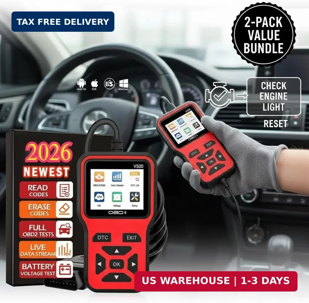 V500 OBD2 Scanner Diagnostic Tool, Professional Code Reader with Live Data Strea