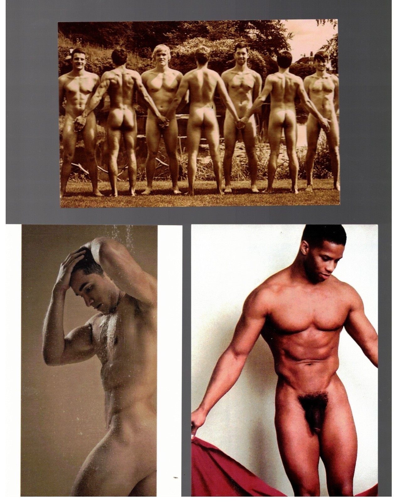Lot / POSTCARD Prints  / Vintage Men / Nude Men / Color + B&W / As is