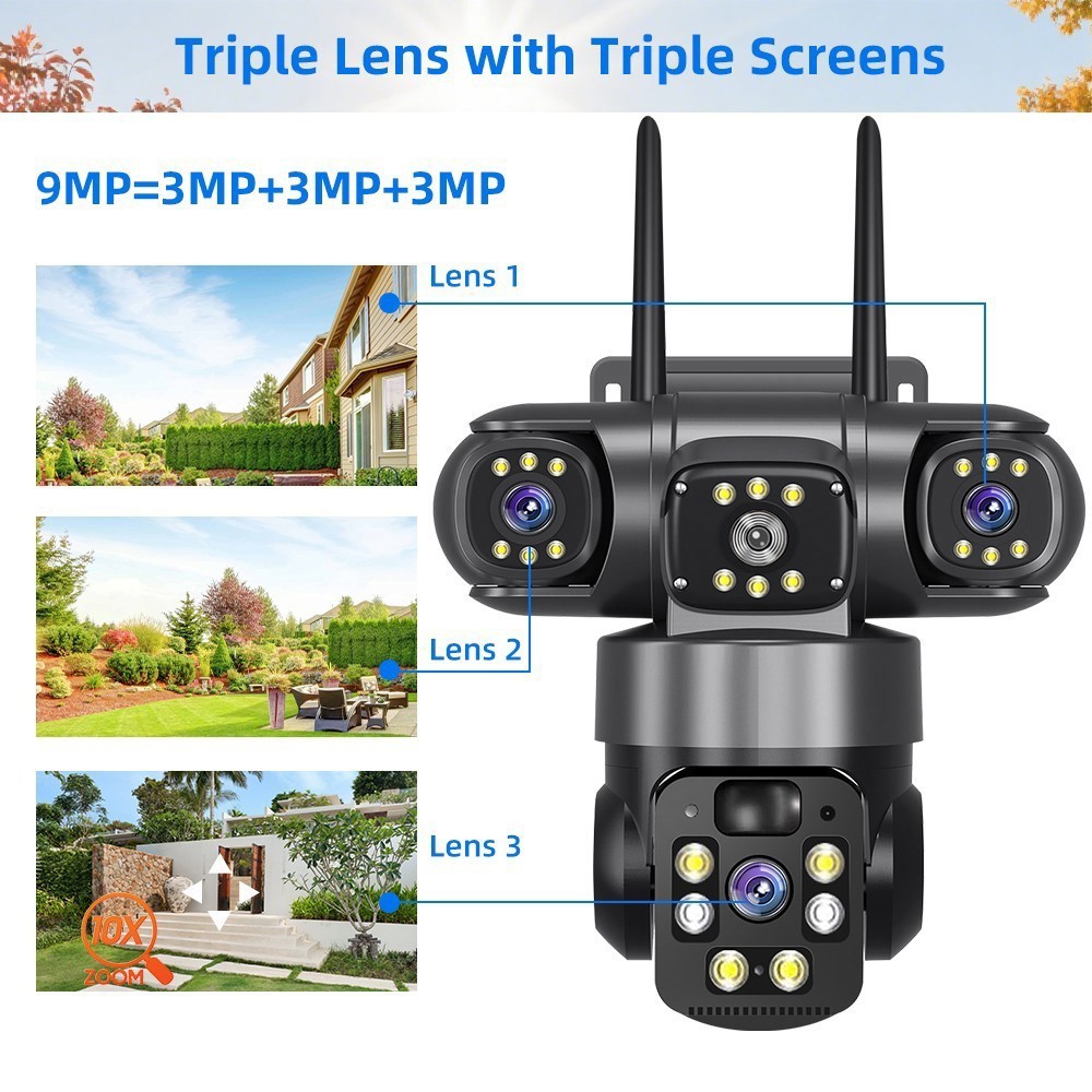 Solar Battery Powered Wireless WiFi Home Security Camera System Outdoor Pan/Tilt