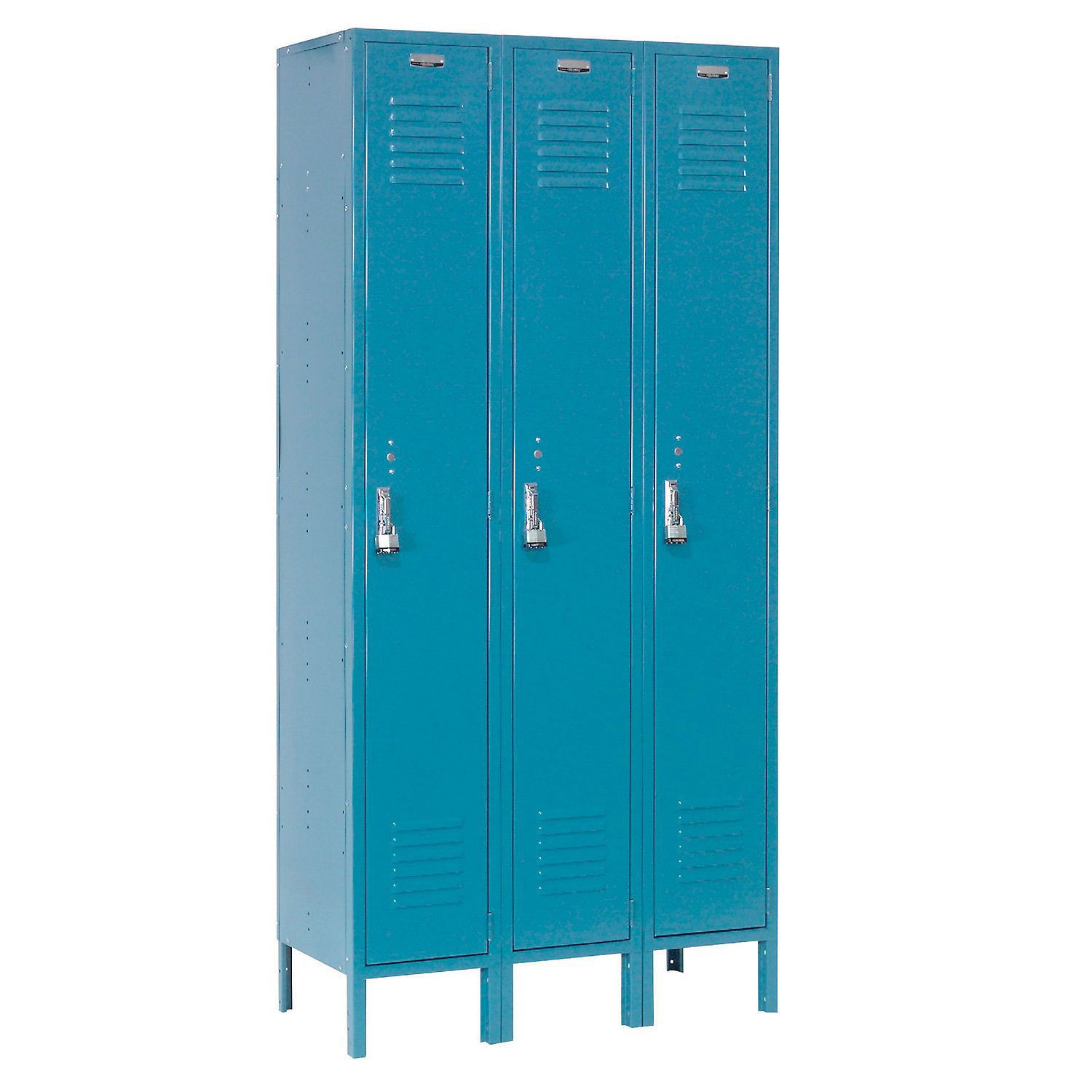 Single Tier Locker 12x15x60 3 Door Unassembled Blue