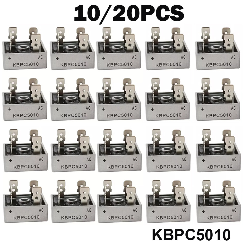 10/20Pcs 1000V 50A Metal Case Single Phase Diode Bridge Rectifier KBPC5010 New
